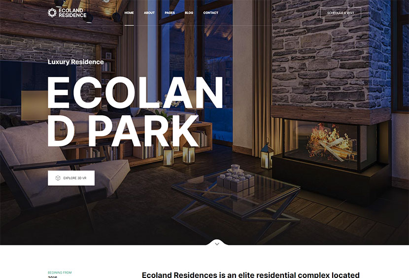 Ecoland - Tema WordPress Properti Tunggal