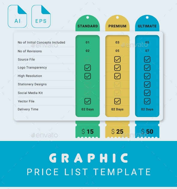 Desain Grafis - Template Daftar Harga