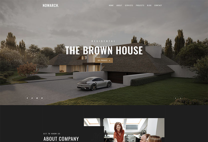 NOWARCH - Tema WordPress per architettura e interni