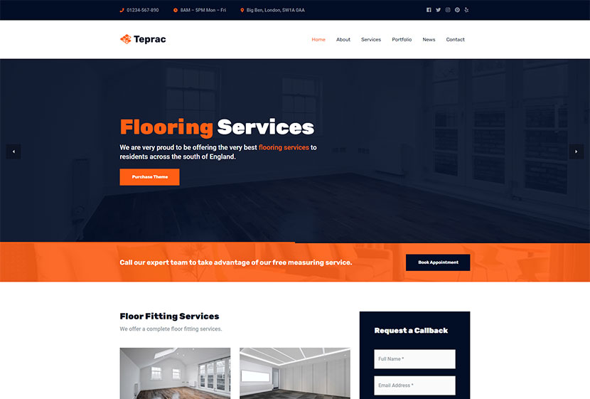 Teprac - WordPress 地板服務主題