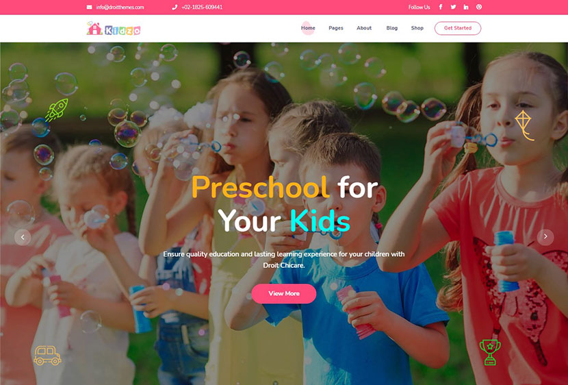 Kidzo - سمة WordPress للأطفال والأطفال