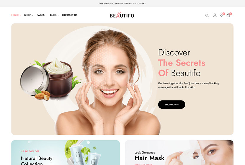 Beautifo ​​- موضوع WooCommerce WordPress الجمال