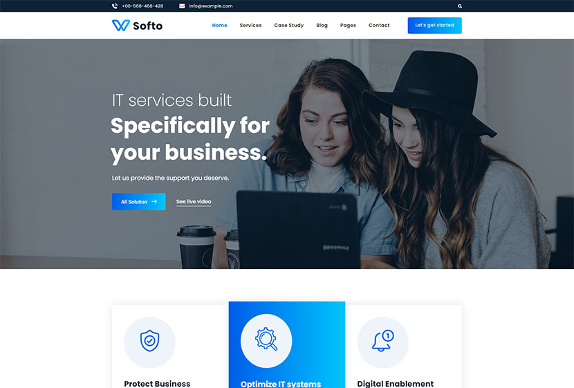 Softo - IT 솔루션 및 서비스 WordPress 테마