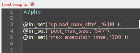 Increase Upload Max Size - Theme Functions