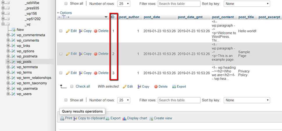 phpmyadmin id