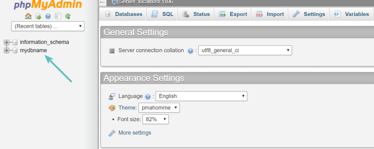 cPanel Database Name Example