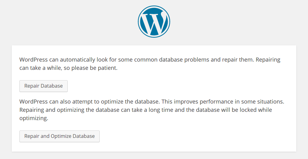 Repair WordPress Database