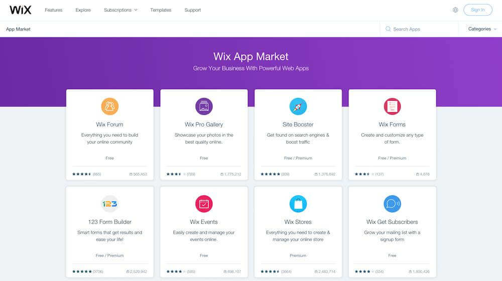 wix app market example