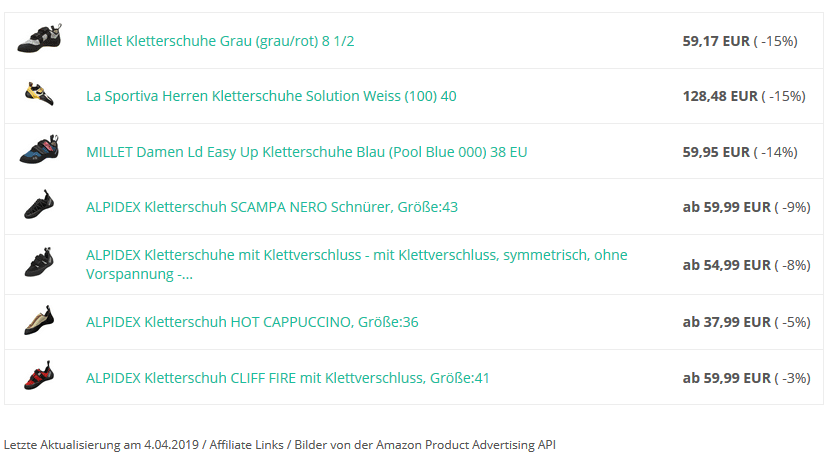 Amazon Sale AAWP Templating