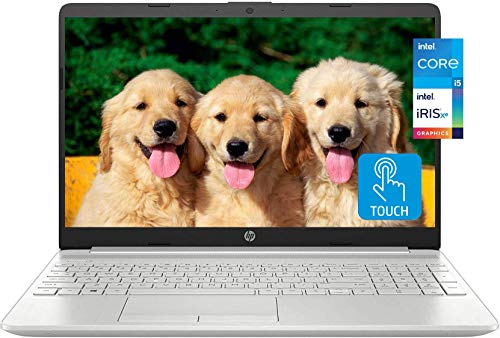 2021 Neuester HP 15 Business-Laptop, 15,6-Zoll-HD-Touchscreen, Intel Core i5-1135G7-Prozessor der 11. Generation, Intel Iris Xe-Grafik, Windows 10 Home, Tastatur mit Hintergrundbeleuchtung, Silber, KKE-Mauspad (16 GB RAM | 1 TB SSD)