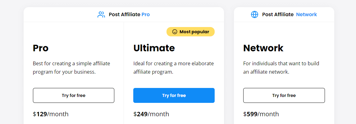 prix post affilié pro