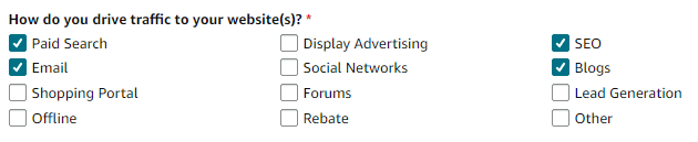 источники трафика для Amazon Associate