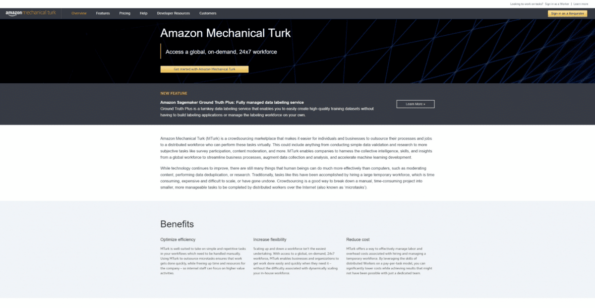 アマゾン メカニカル ターク (MTurk)