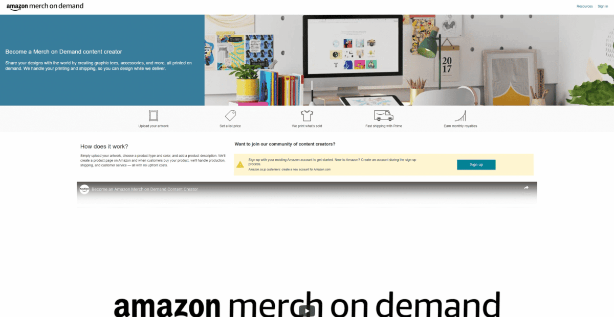 merchandising amazon sur demande