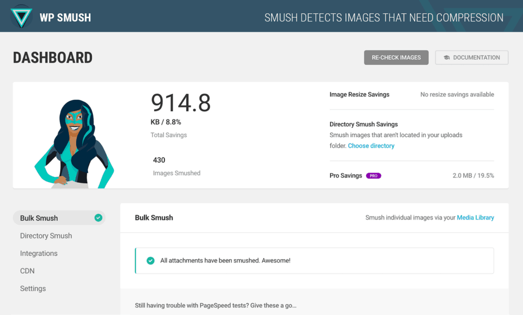 wp-smush-แดชบอร์ด