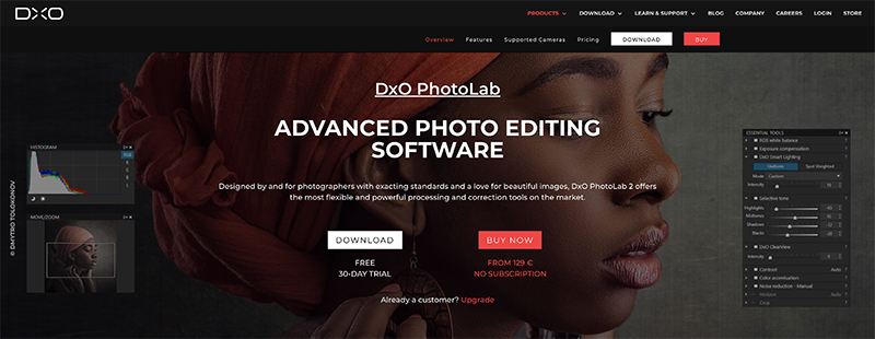 Logiciel de retouche photo DxO Lab