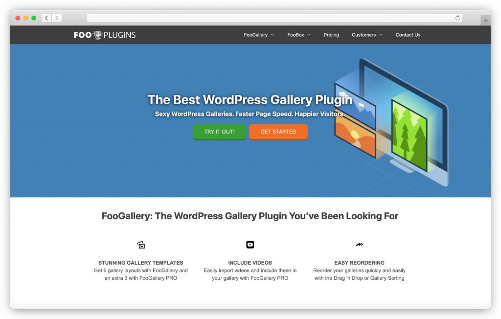 Interface FooGallery - plugin de galerie WP