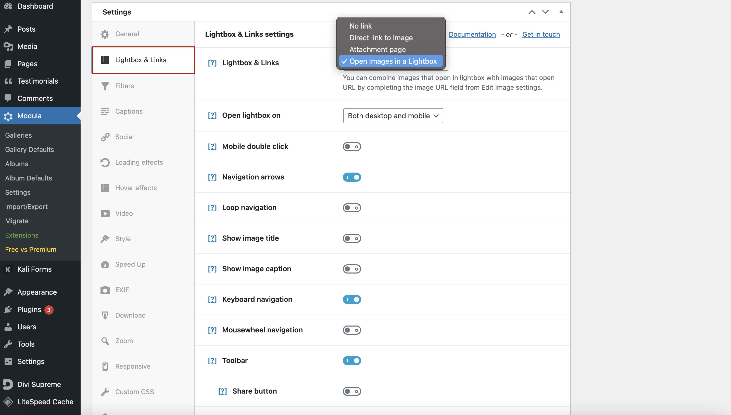 permitir abrir imagens em um Lightbox