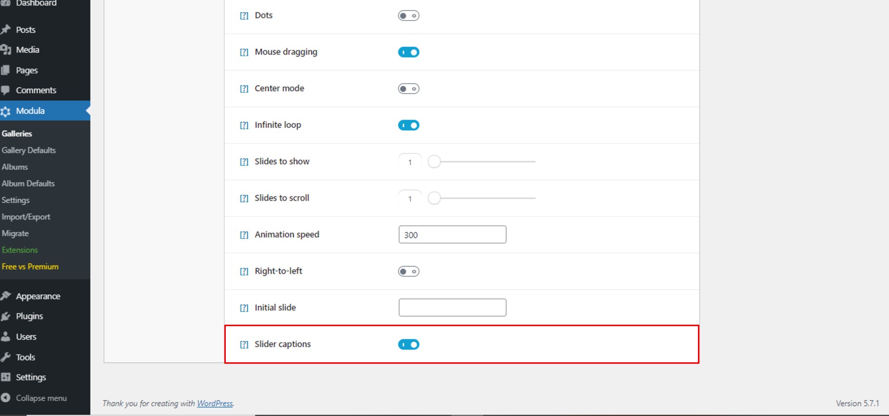 ตัวเลื่อน WordPress พร้อมข้อความ