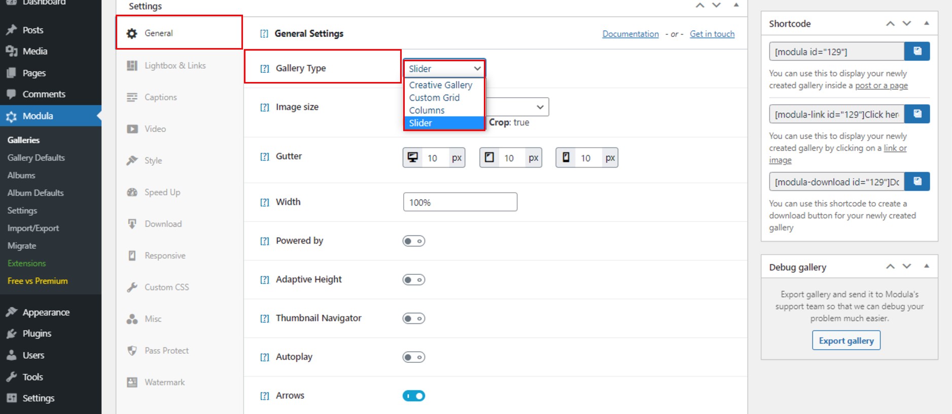 ตัวเลื่อน WordPress พร้อมข้อความ