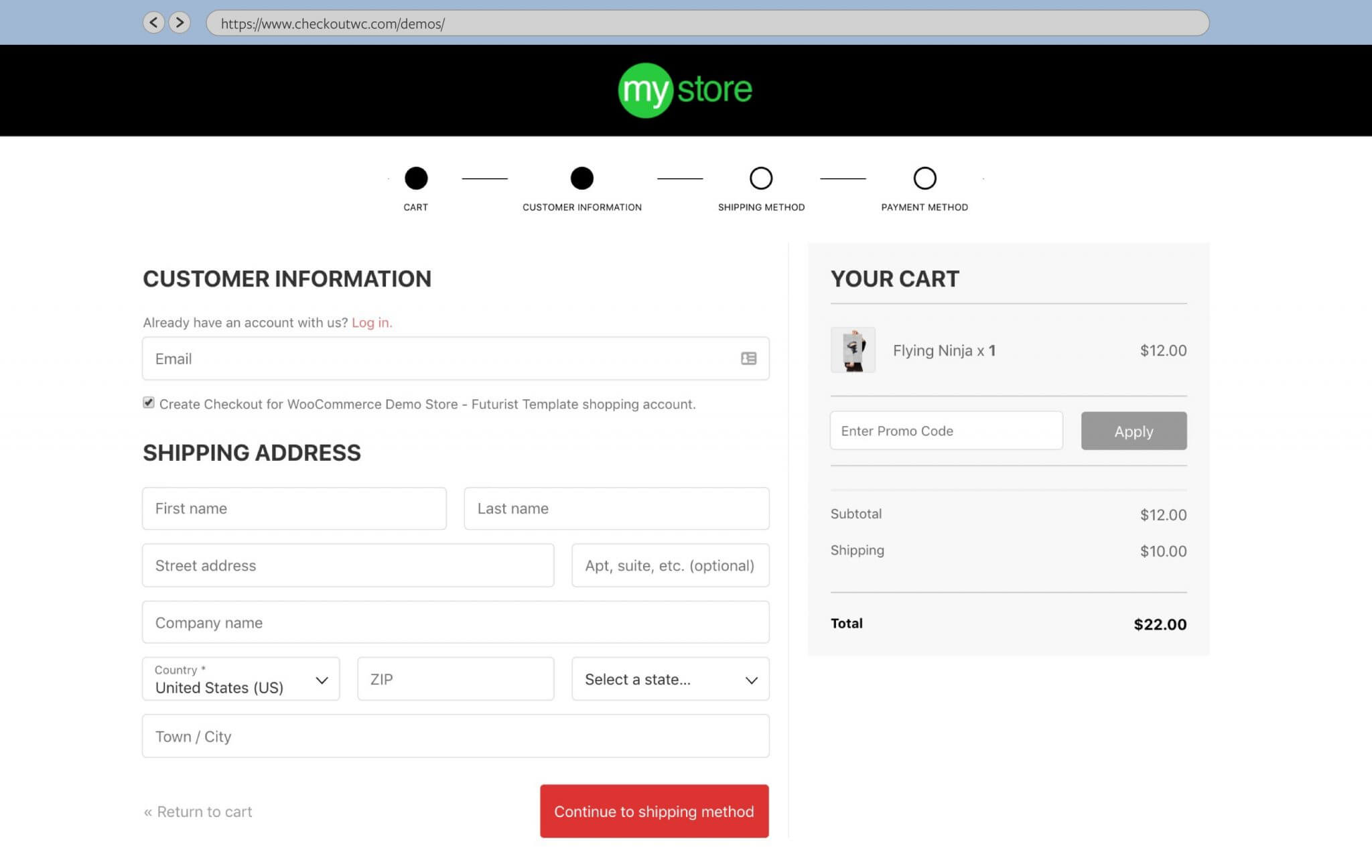 CheckoutWC 客户详细信息步骤