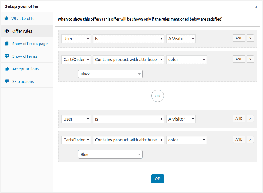 woocommerce 產品屬性加售與用戶定位規則