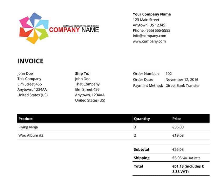 WooCommerce PDF 发票和装箱单专业插件 pdf 发票