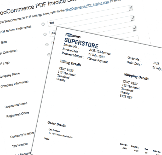 PDF 发票插件 WooCommerce