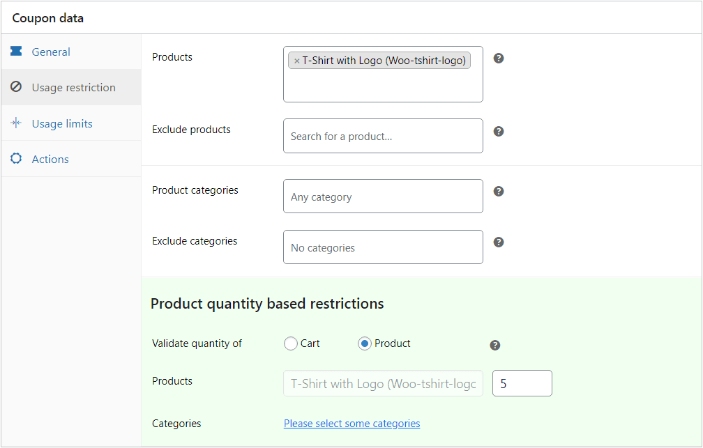 impostazione dello sconto specifico del prodotto