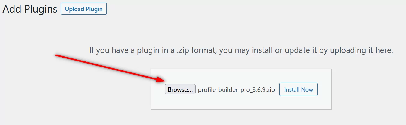 Profile Builder Pro をアップロード