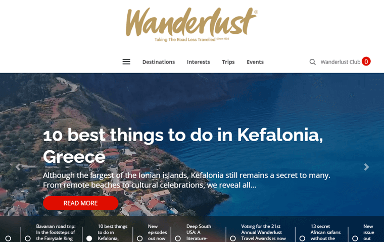 Wanderlust Magazine Website zur Planung Ihrer nächsten Reise