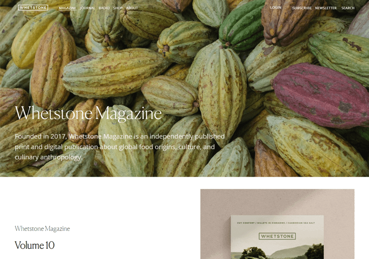 Whetstone Magazine - Esempi di siti web di riviste