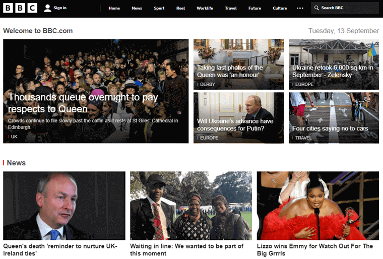 Sitio web de la revista BBC News