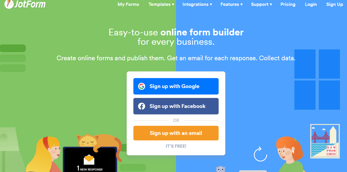 pembuat formulir web gratis - Jotform