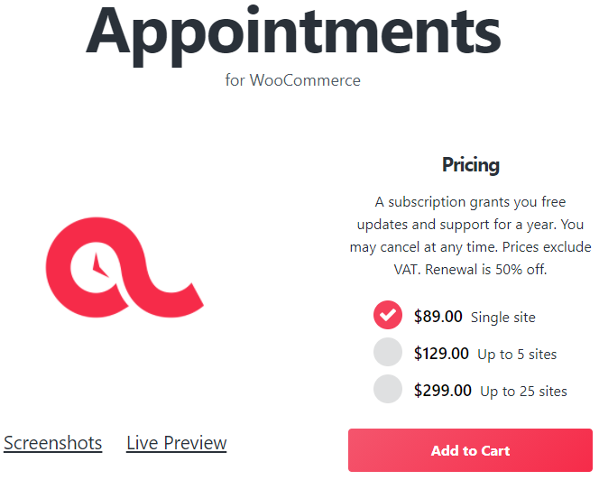 Programări WooCommerce