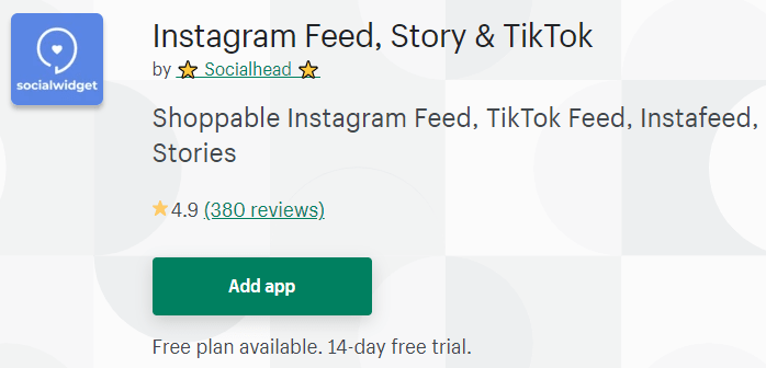 cea mai bună poveste de feed Instagram din Shopify Tiktok