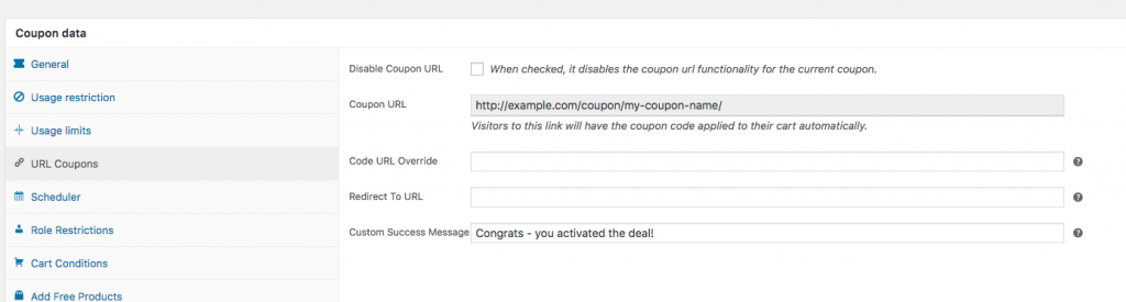 WooCommerce URL Coupons in Advanced Coupons Plugin