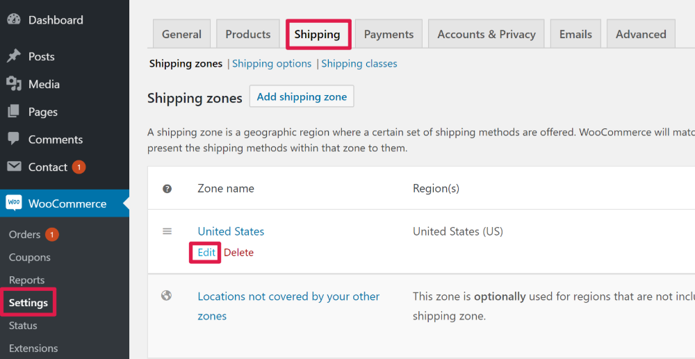 WooCommerce Free Shipping Coupon Edit shipping zone