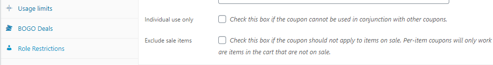 Configuring what products the coupon excludes.