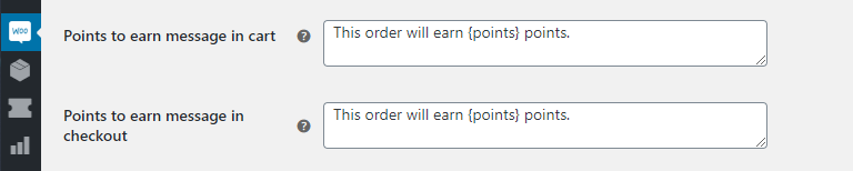 Configuring your reward points notification message.