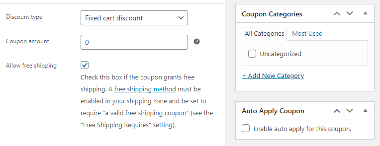 Enabling auto-apply for a coupon.