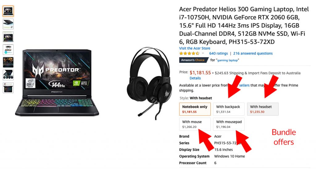 Amazon Bundling Example