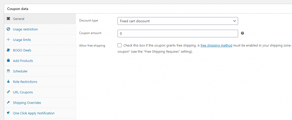 Customizing a coupon using Advanced Coupons