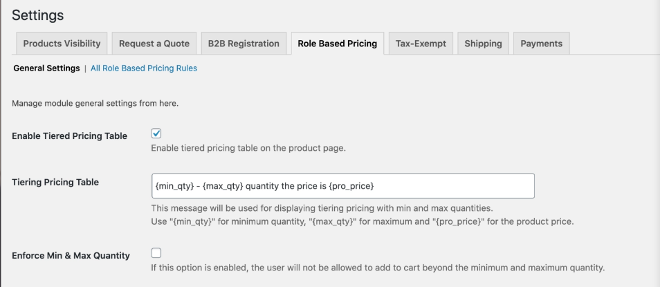 Configuring WooCommerce B2B plugin user role discount rules