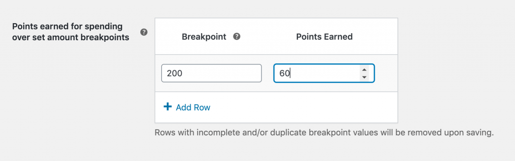 Creating loyalty program breakpoints.