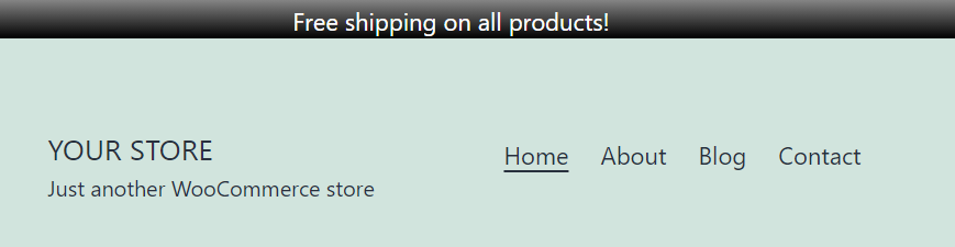 Free shipping bar in WooCommerce