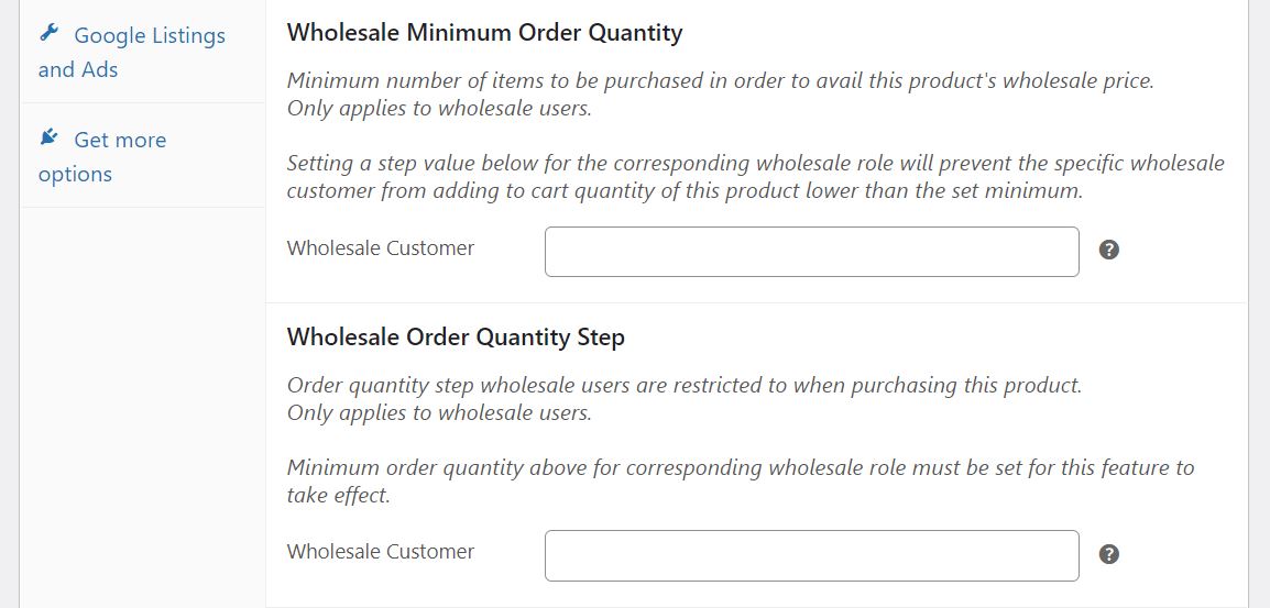 The option to set up a wholesale minimum order quantity in Wholesale Suite.