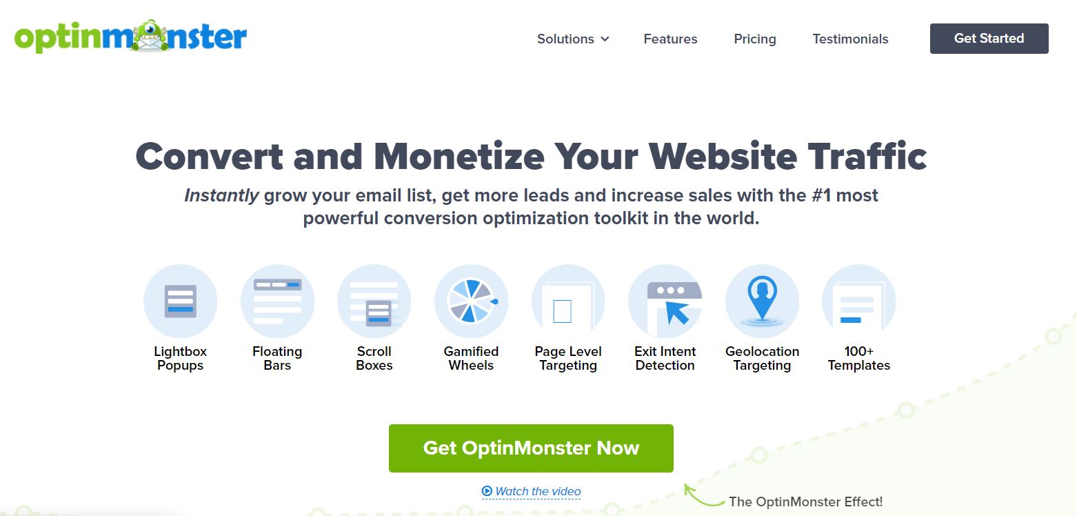 The OptinMonster plugin homepage