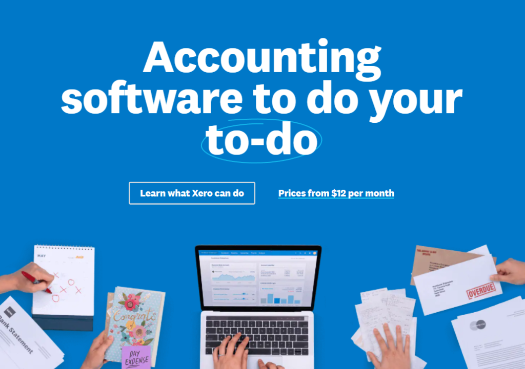 The Xero homepage