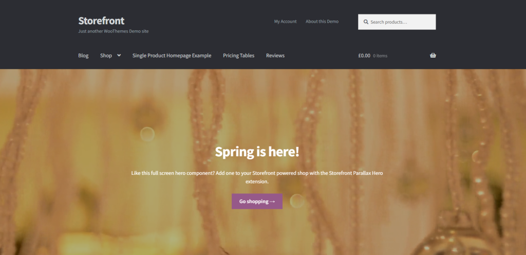 The Storefront WordPress WooCommerce theme.